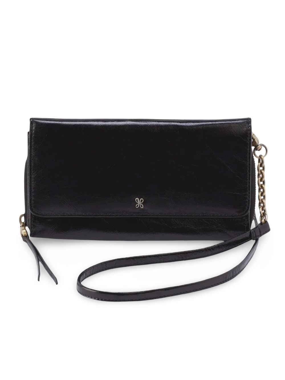 HOBO Rubie Black Leather Crossbody Wallet Bag